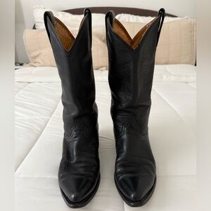 Rudel Black Leather Western Boots